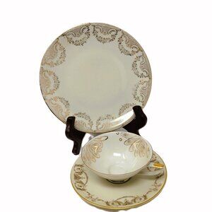 Vintage Bavarian Tea Trio Hutschenreuther & Heinrich & Wunsiedel Porcelain